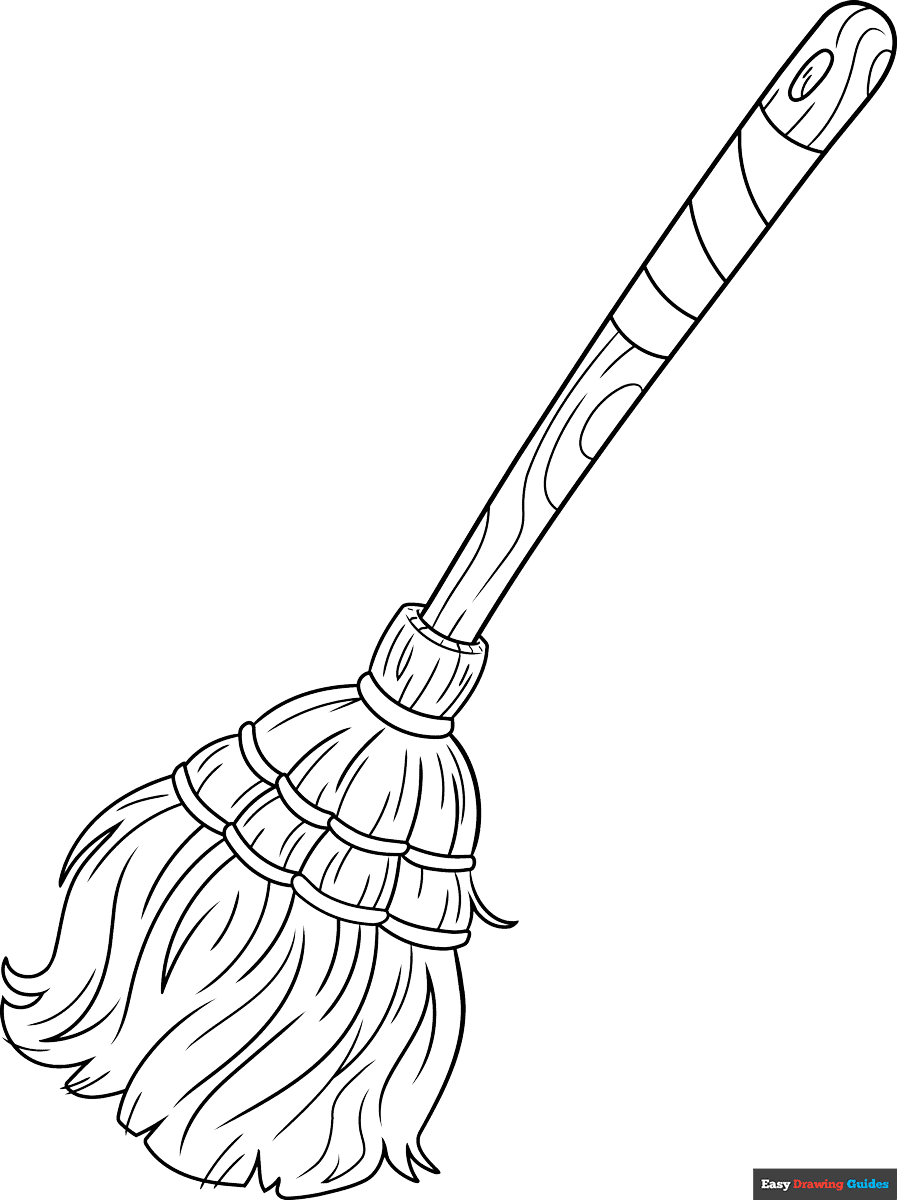 Free printable broom coloring page