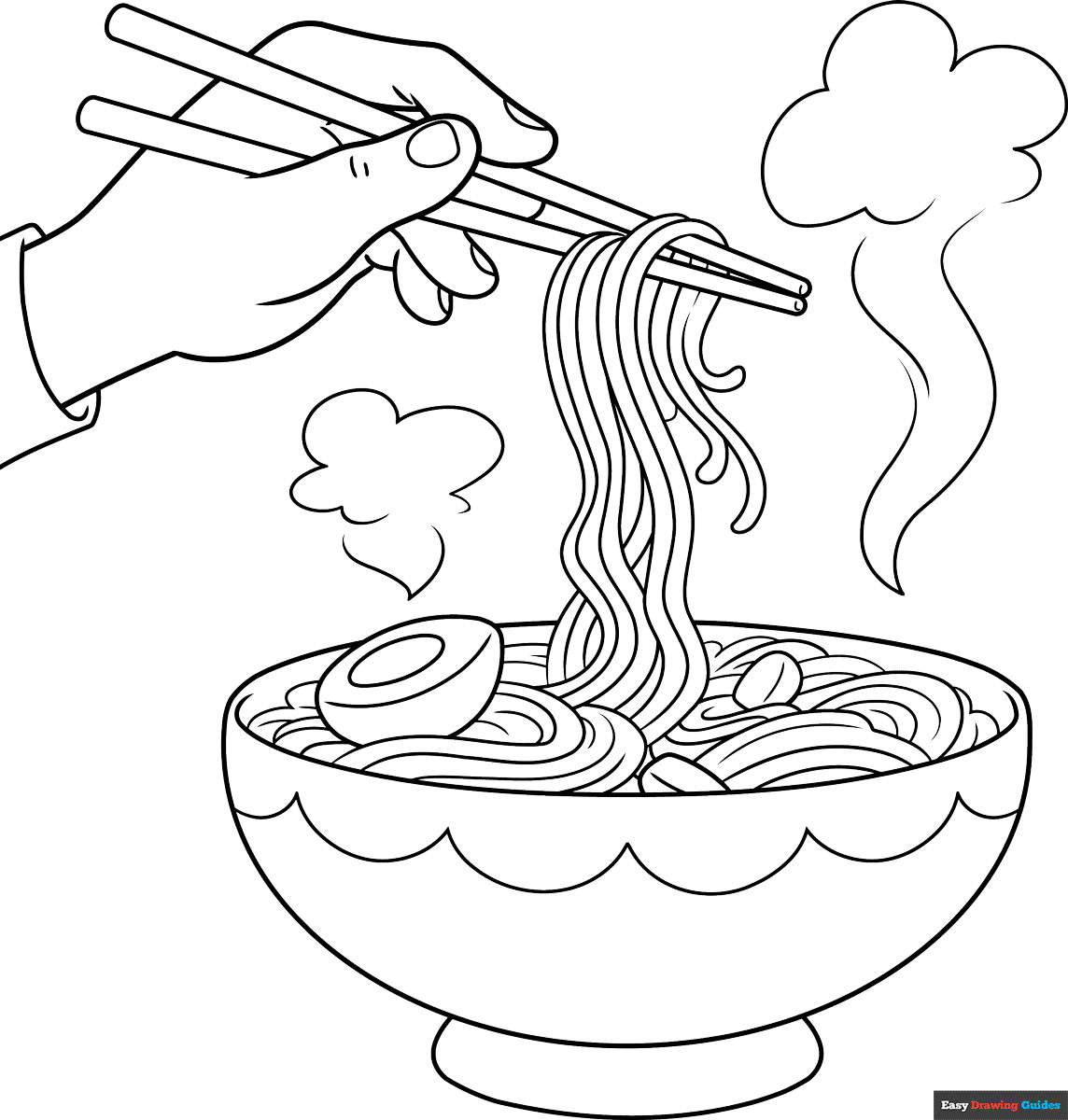 Free printable noodles coloring page