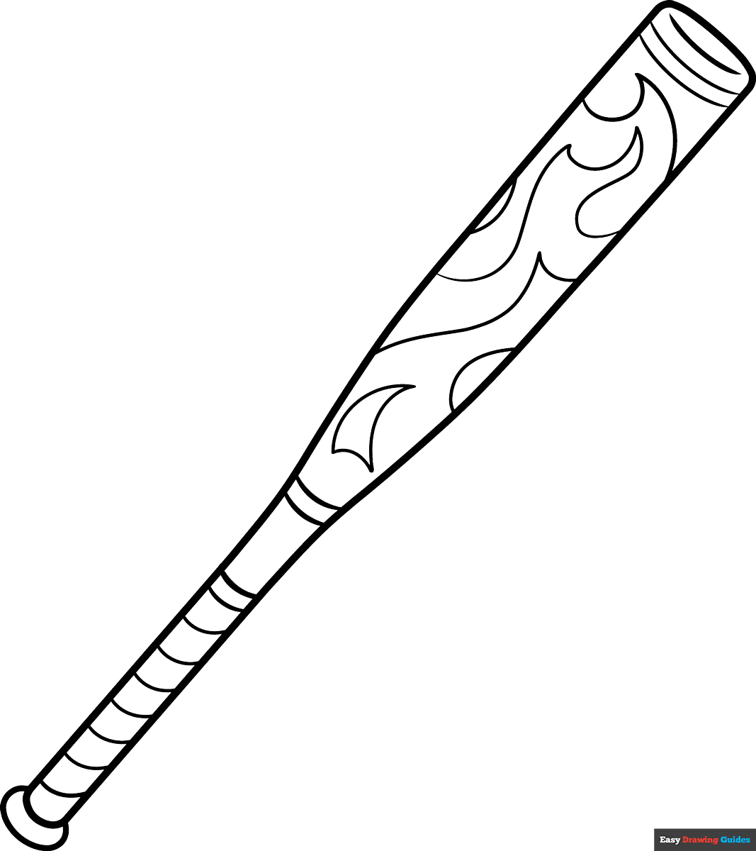 Free printable softball bat coloring page