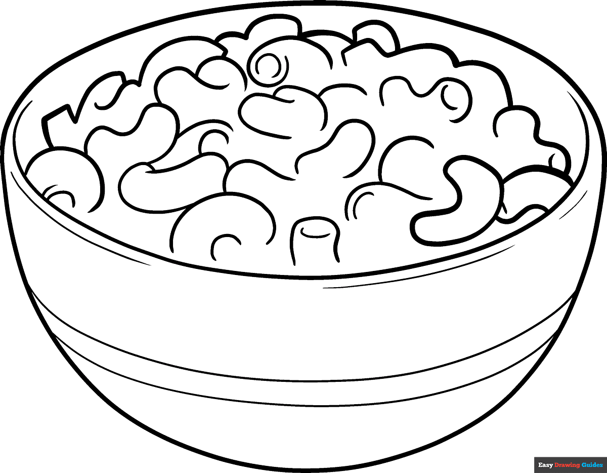 Free printable mac and cheese coloring page
