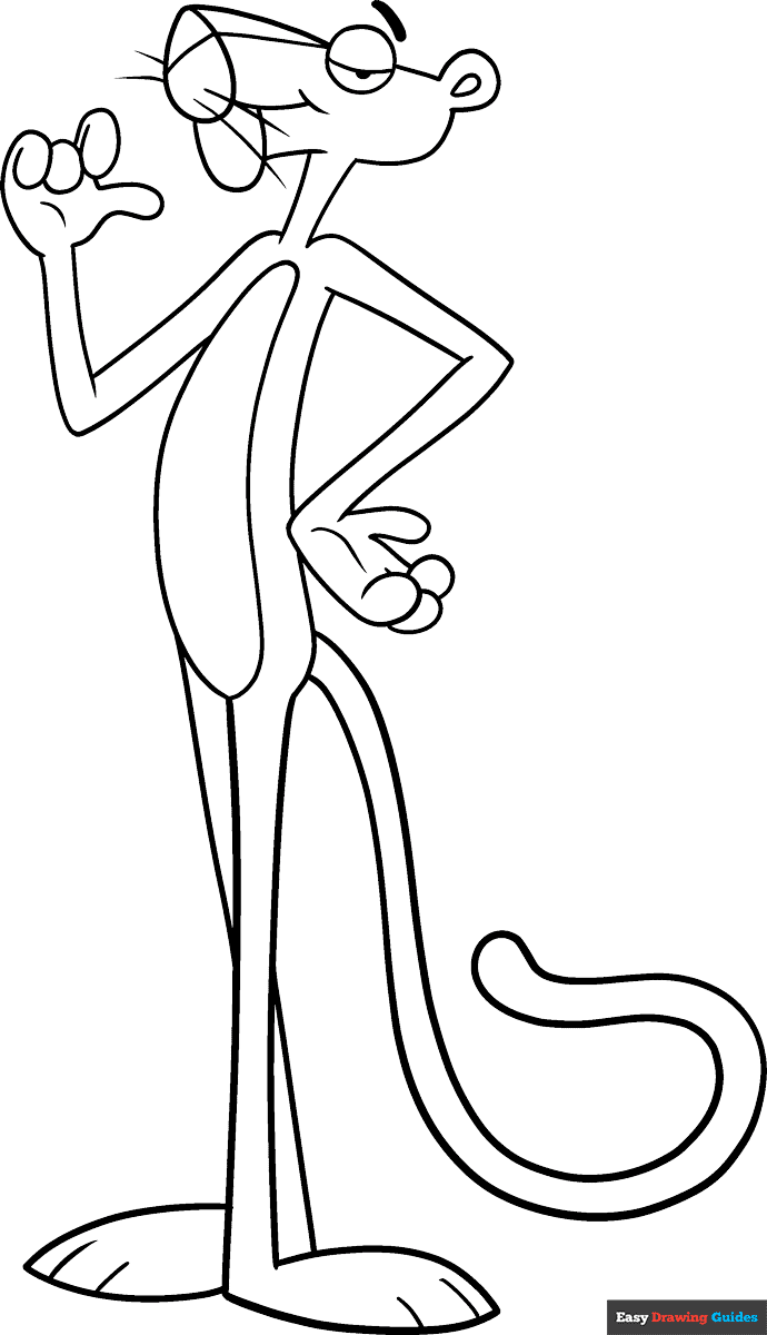 Free printable pink panther coloring page