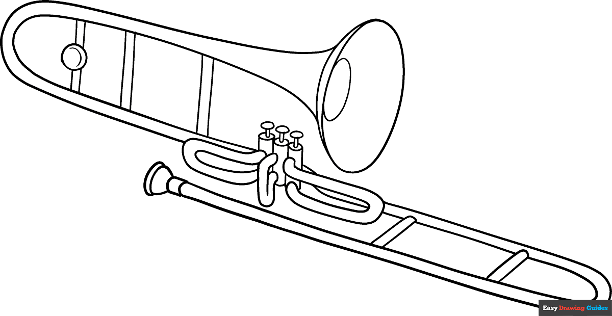 Free printable trombone coloring page