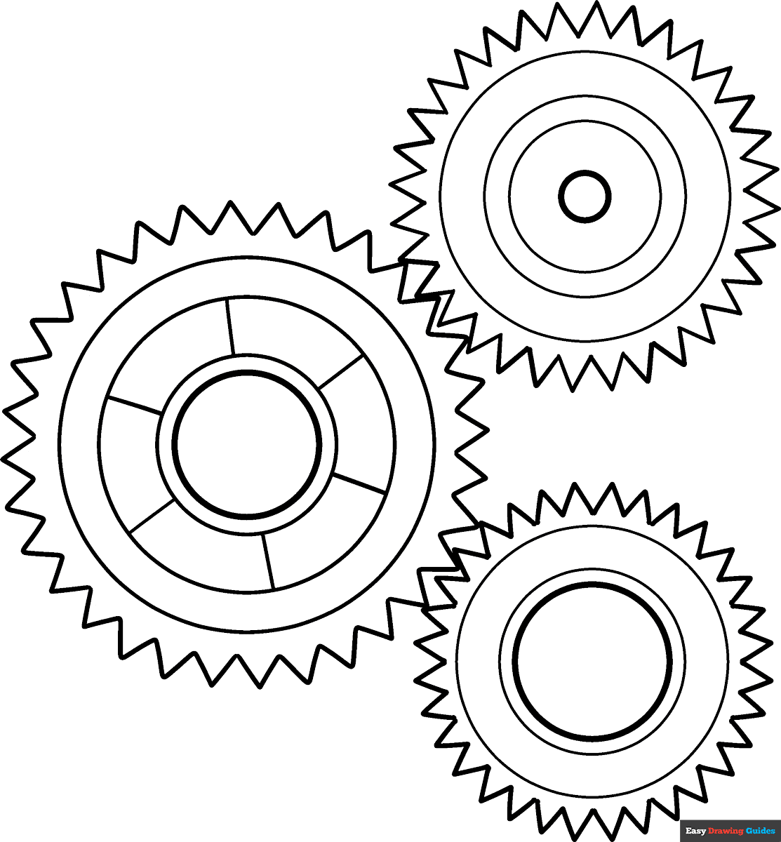 Free printable gears coloring page