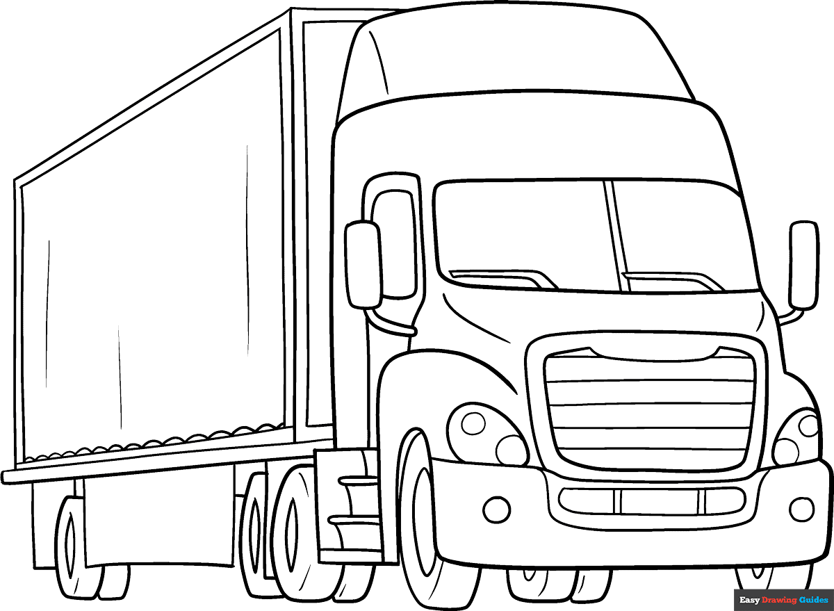 Free printable semi truck coloring page
