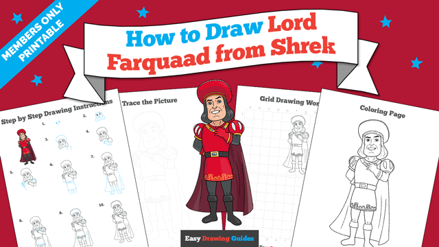 How to Draw Lord Farquaad from Shrek Printable Thumbnail