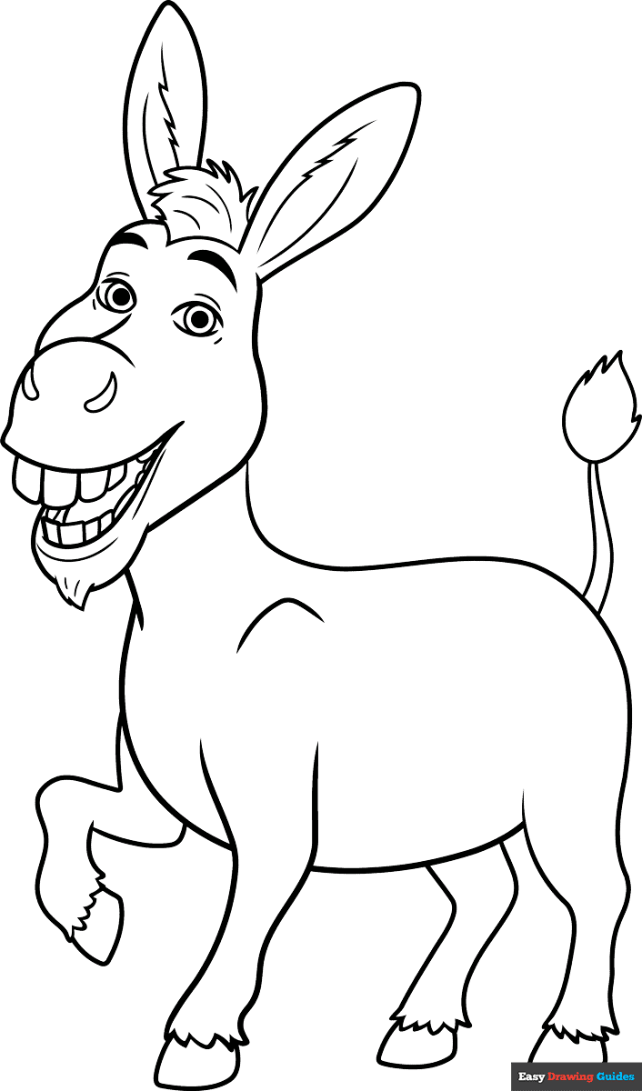 Free printable Donkey from Shrek coloring page