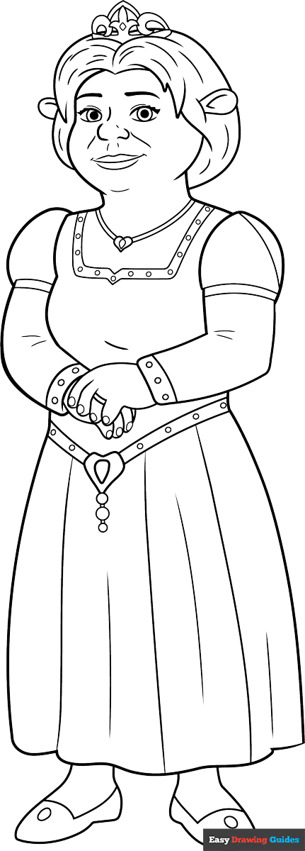 Free printable Princess Fiona from Shrek in Ogre Form coloring page