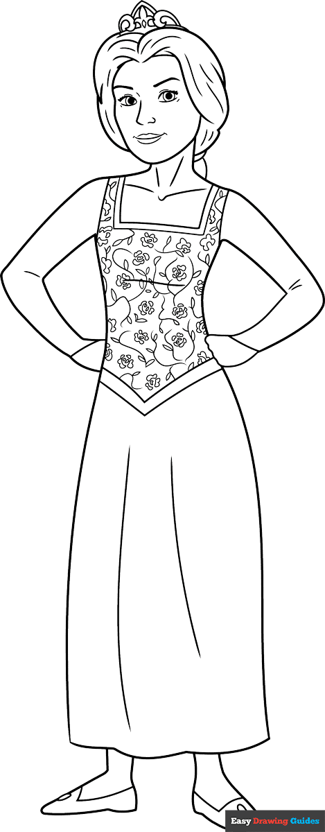 Free printable Princess Fiona from Shrek as Human coloring page