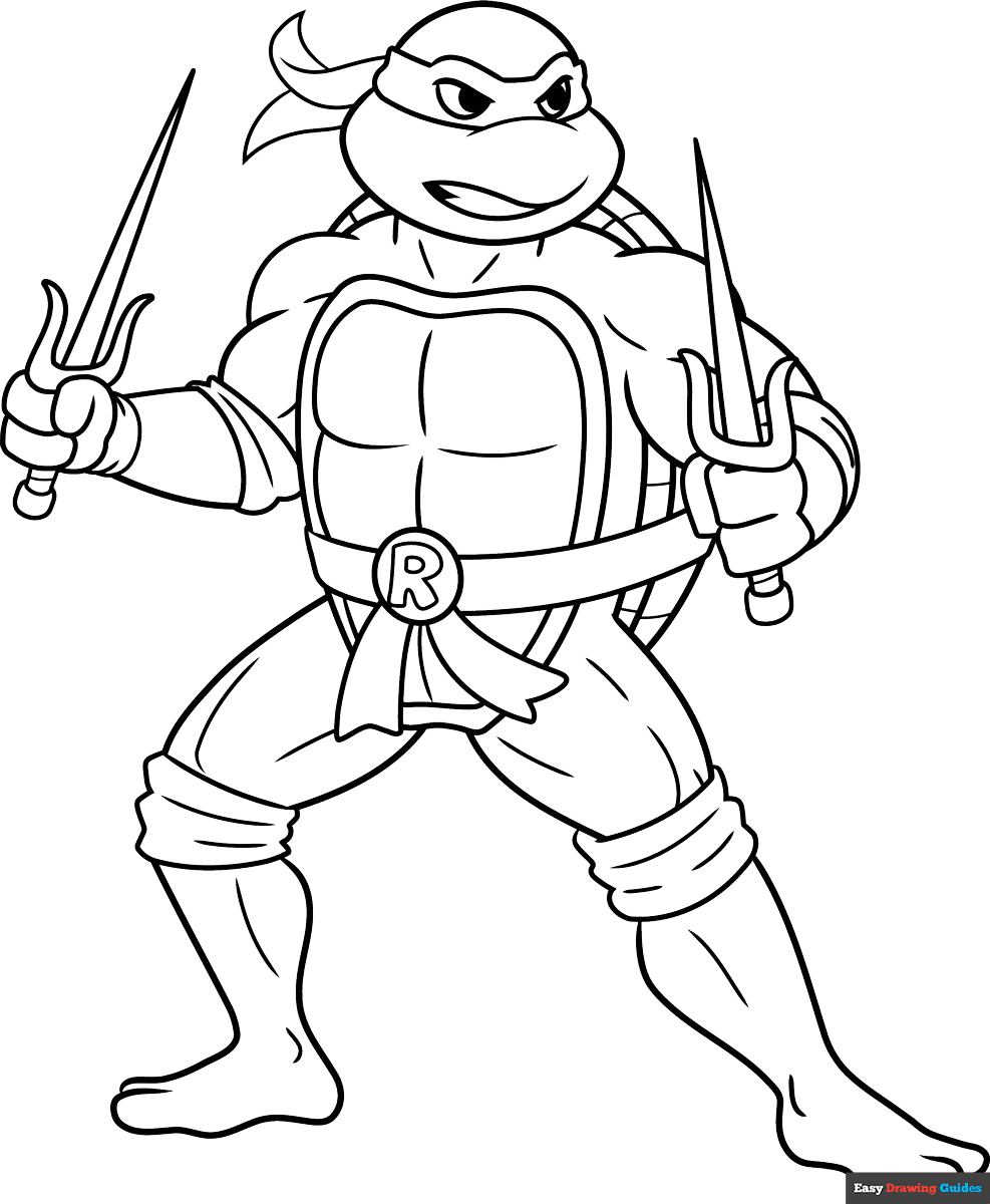 Free printable Raphael Ninja Turtle coloring page