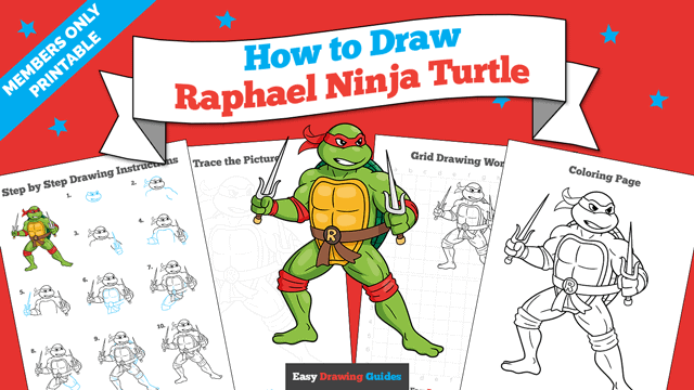 How to Draw Raphael Ninja Turtle Printable Thumbnail