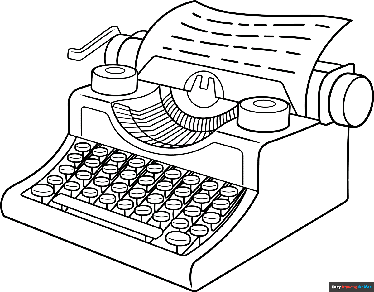 Free printable Typewriter coloring page