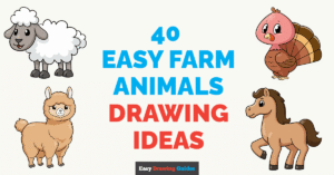 40 Easy Farm Animals Drawing Tutorials for Kids Featured Image