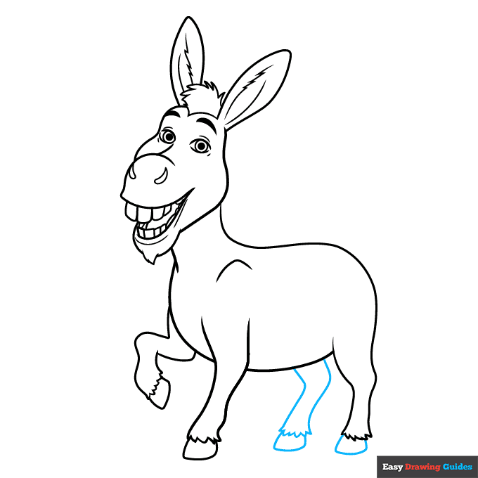 Donkey from Shrek step-by-step drawing tutorial: step 8