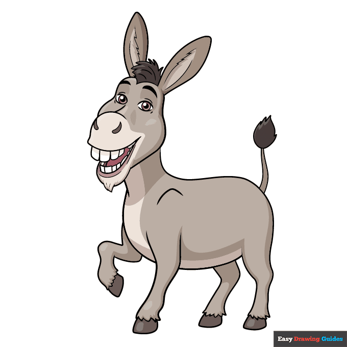 Donkey from Shrek step-by-step drawing tutorial: step 10