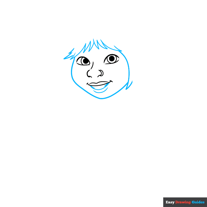 Felicia from Shrek step-by-step drawing tutorial: step 2