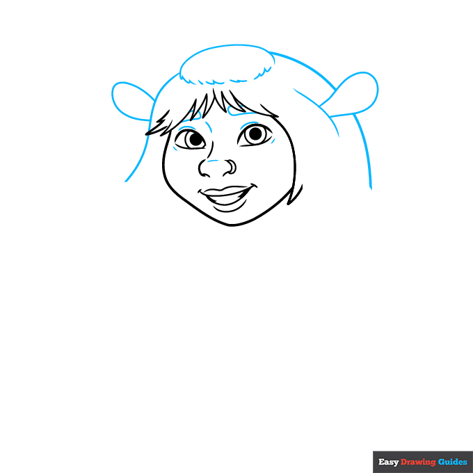 Felicia from Shrek step-by-step drawing tutorial: step 3