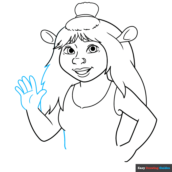 Felicia from Shrek step-by-step drawing tutorial: step 6