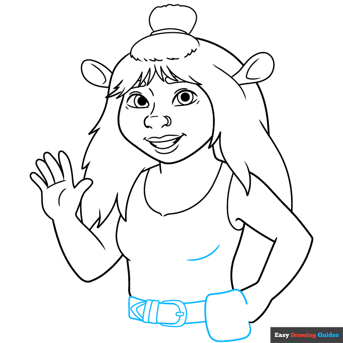 Felicia from Shrek step-by-step drawing tutorial: step 7