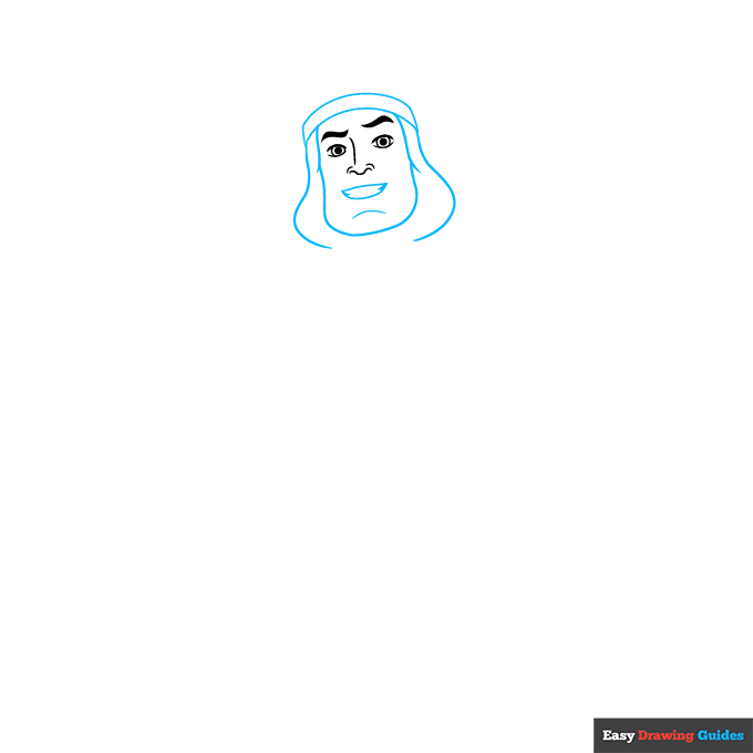 Lord Farquaad from Shrek step-by-step drawing tutorial: step 2