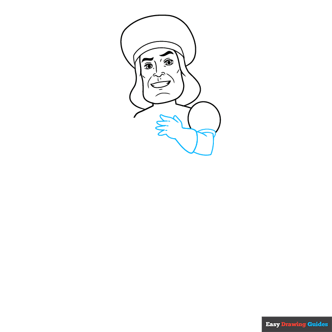 Lord Farquaad from Shrek step-by-step drawing tutorial: step 4