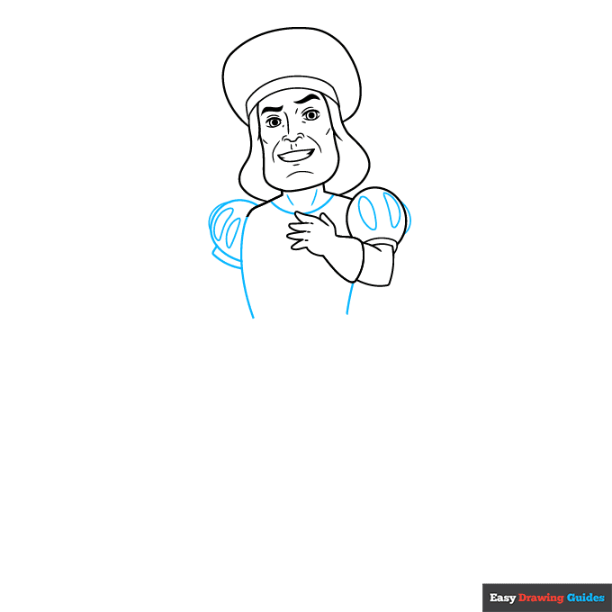 Lord Farquaad from Shrek step-by-step drawing tutorial: step 5