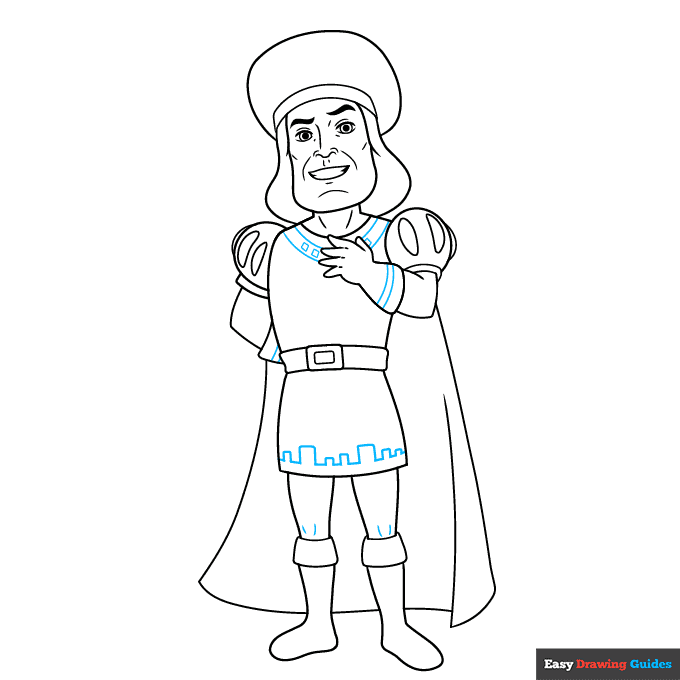 Lord Farquaad from Shrek step-by-step drawing tutorial: step 8