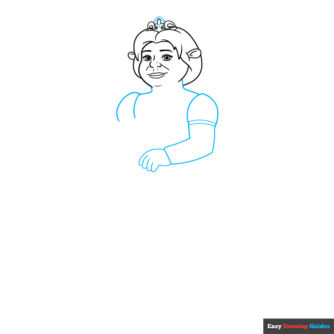 Princess Fiona from Shrek in Ogre Form step-by-step drawing tutorial: step 4