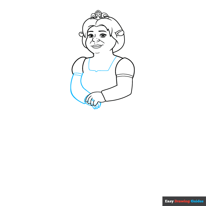 Princess Fiona from Shrek in Ogre Form step-by-step drawing tutorial: step 5
