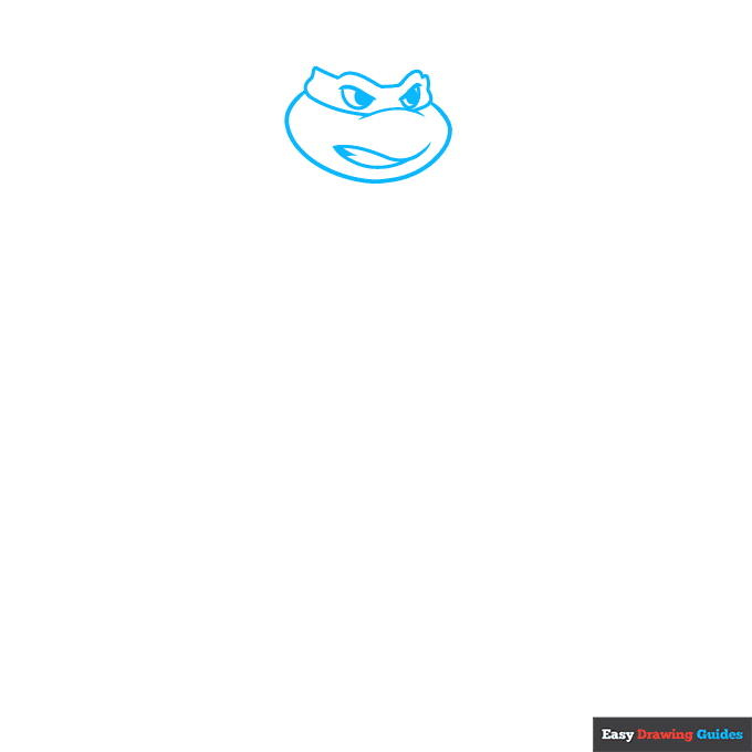 Raphael Ninja Turtle step-by-step drawing tutorial: step 1