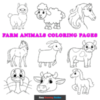 Free Farm Animals Coloring Pages for Kids - 40 Printable Sheets