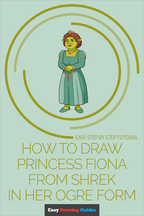 How to Draw Princess Fiona from Shrek in her Ogre Form Pinterest Image