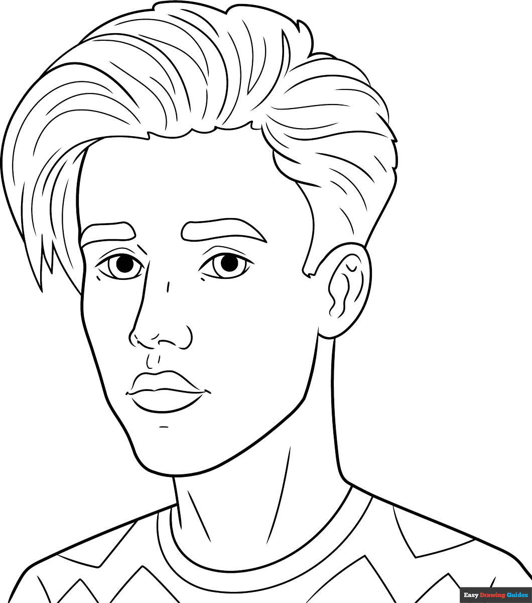 Free printable justin bieber coloring page