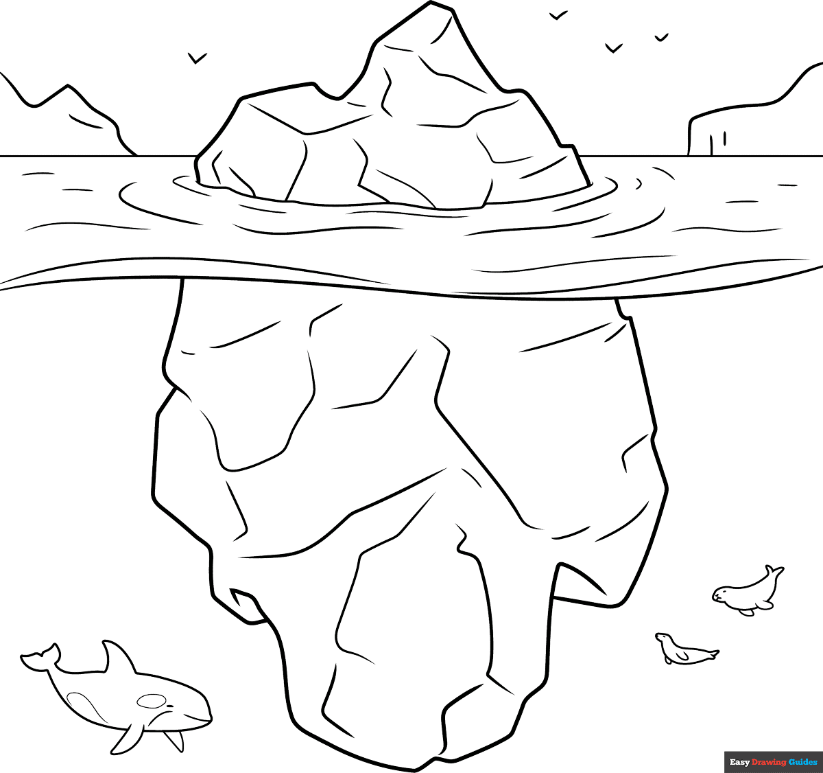 Free printable iceberg coloring page