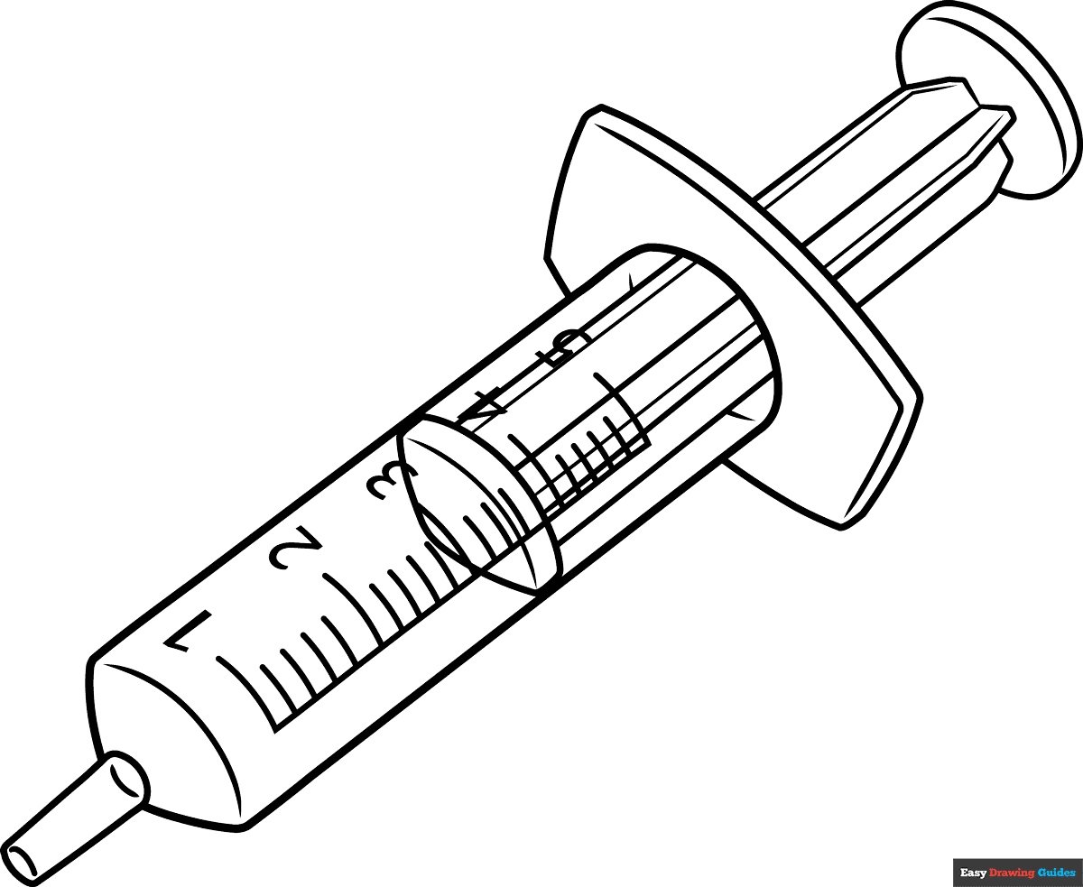 Free printable syringe coloring page
