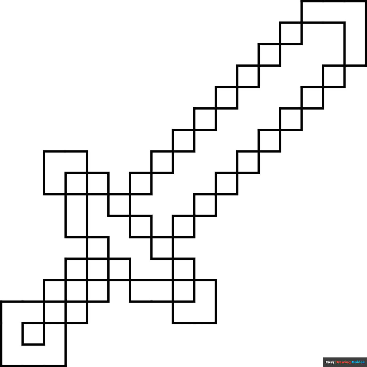 Free printable minecraft sword coloring page