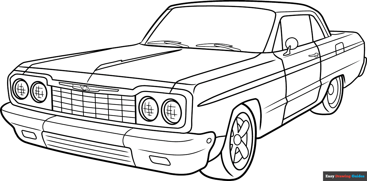 Free printable lowrider coloring page