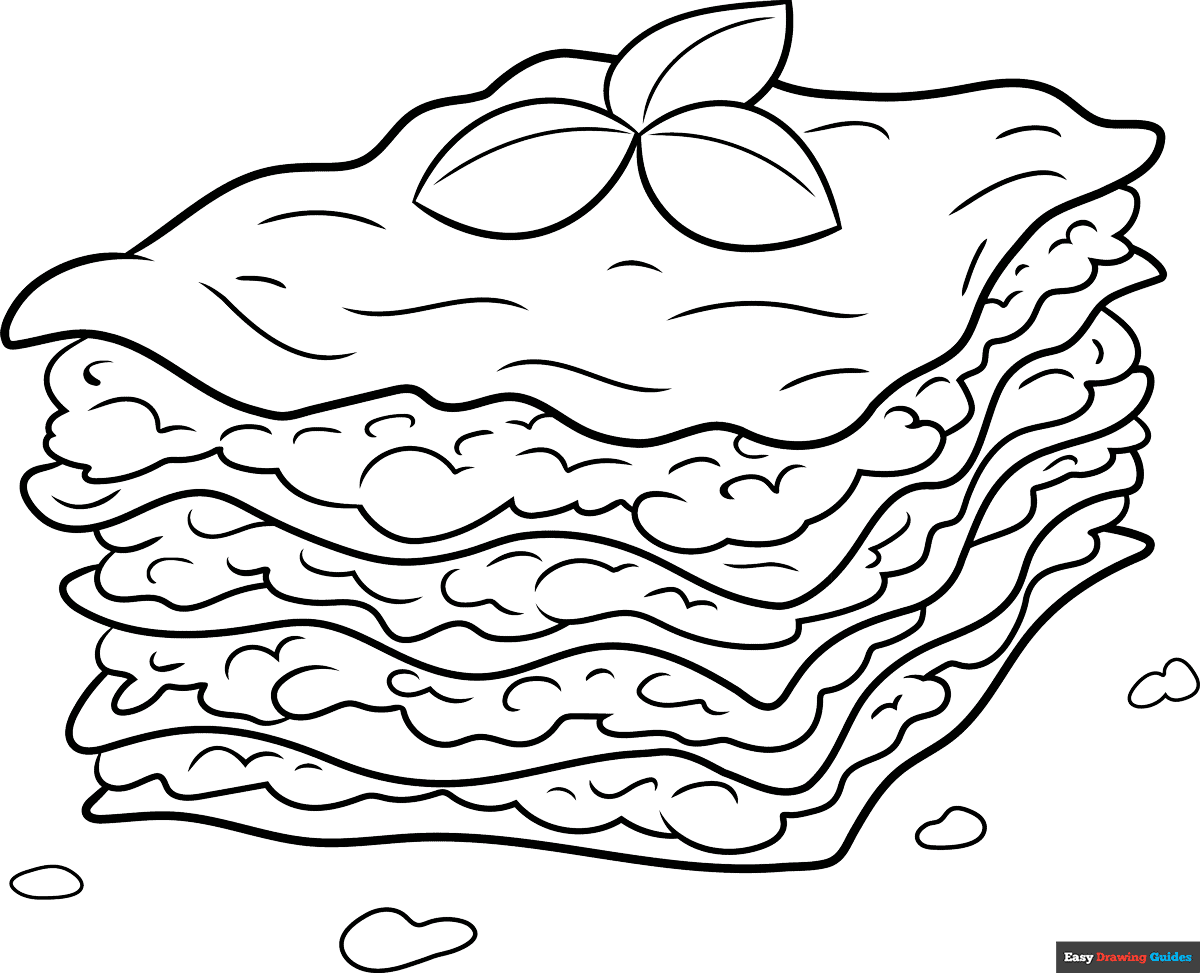 Free printable lasagna coloring page