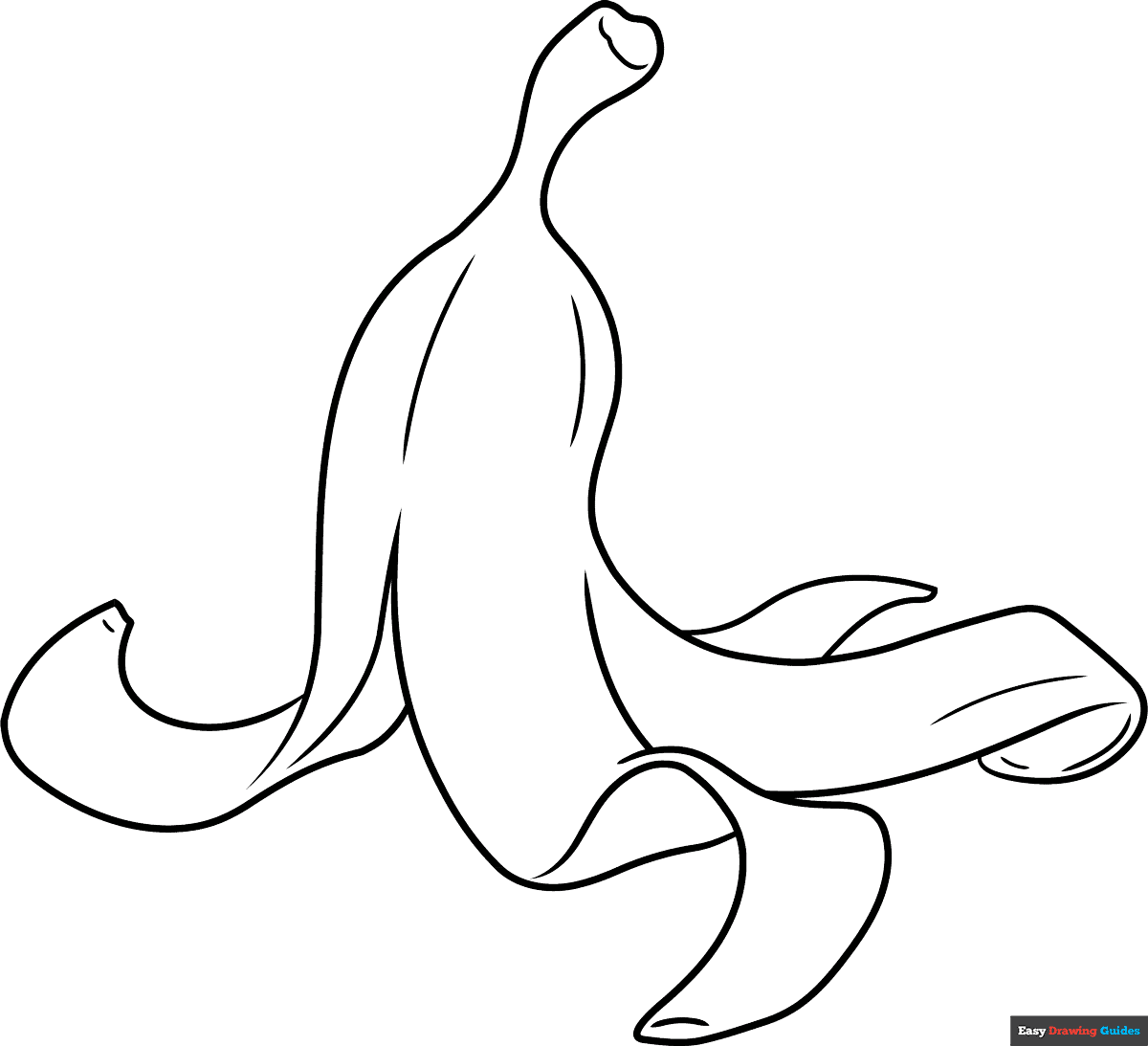 Free printable banana peel coloring page