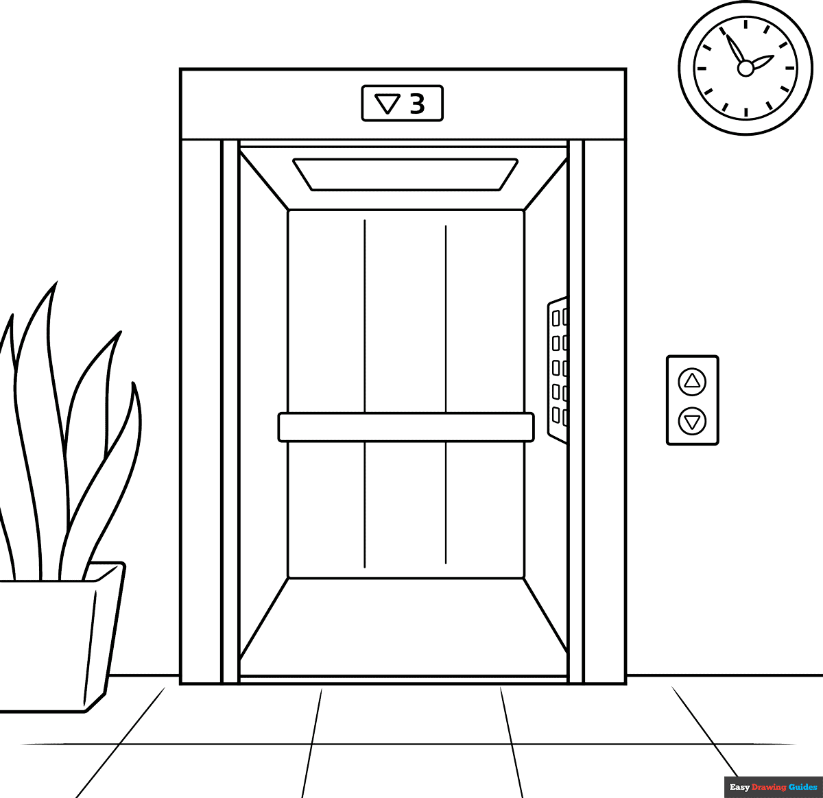 Free printable elevator coloring page