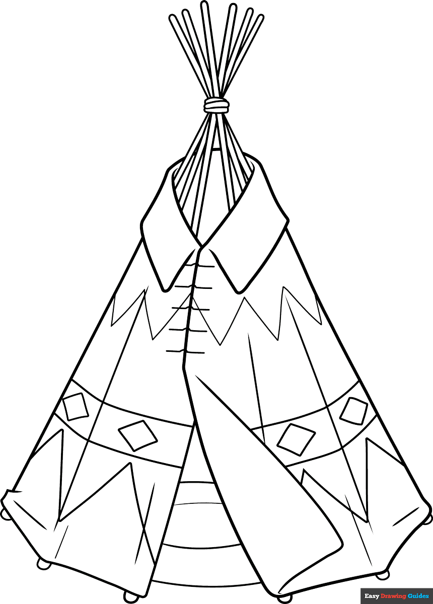 Free printable teepee coloring page