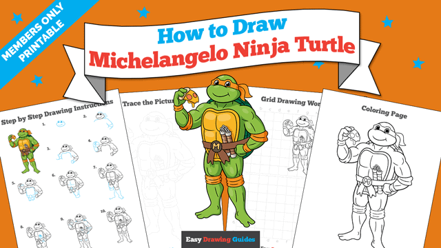 How to Draw Michelangelo Ninja Turtle Printable Thumbnail