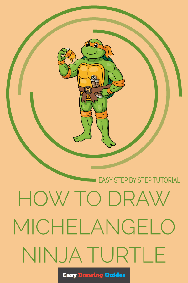 How to Draw Michelangelo Ninja Turtle Pinterest Image