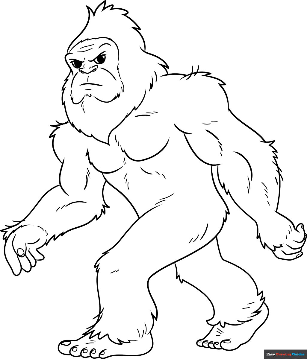 Free printable bigfoot coloring page