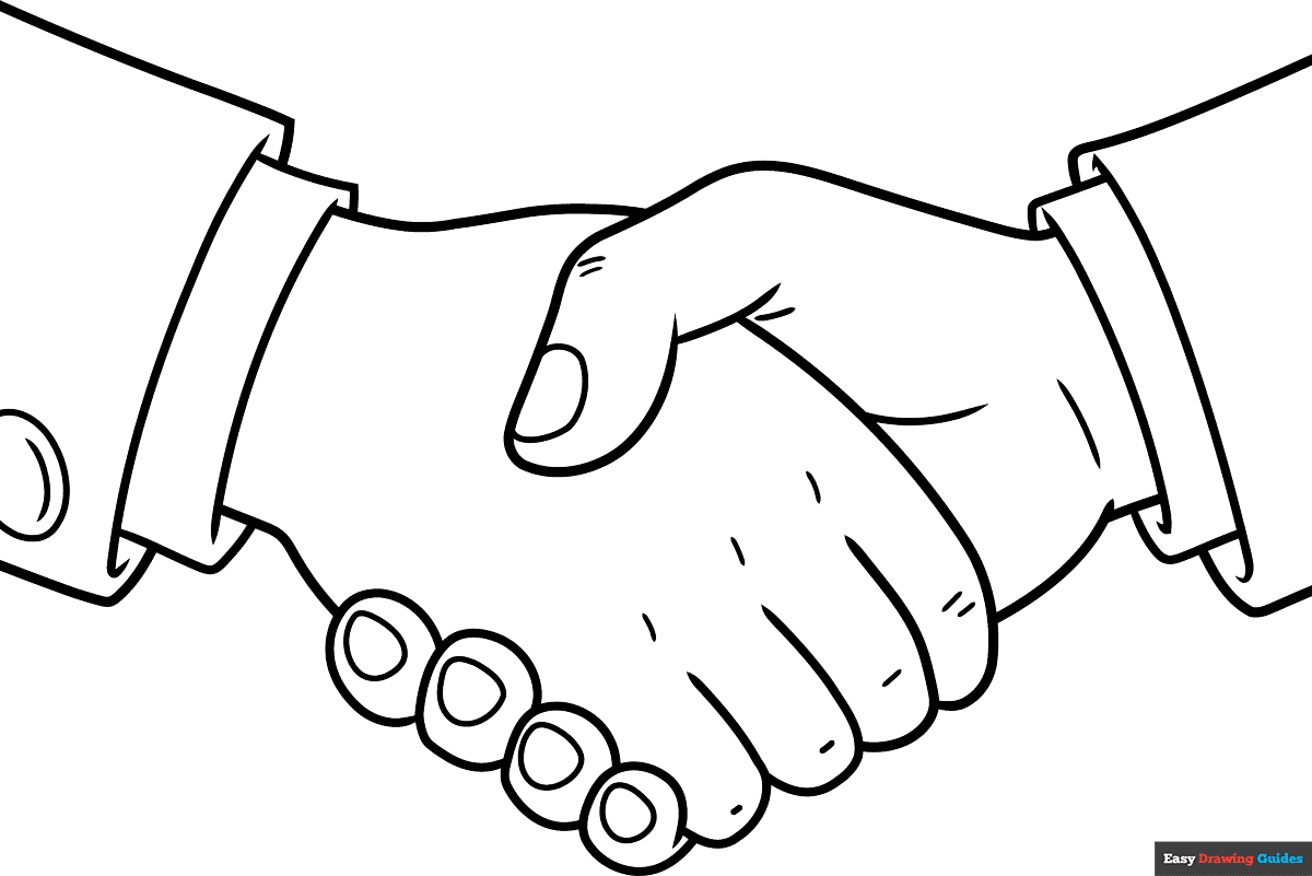 Free printable handshake coloring page