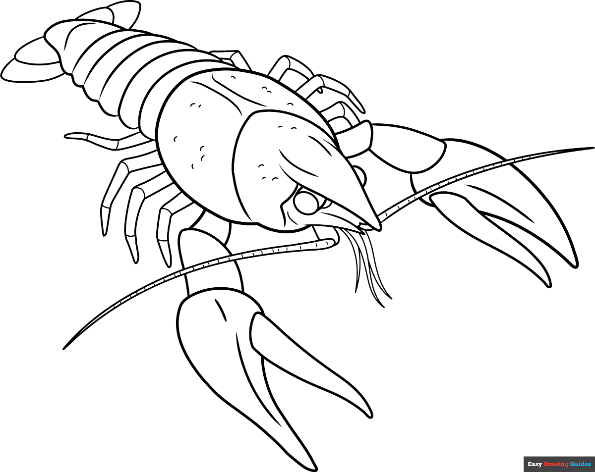 Free printable crawfish coloring page