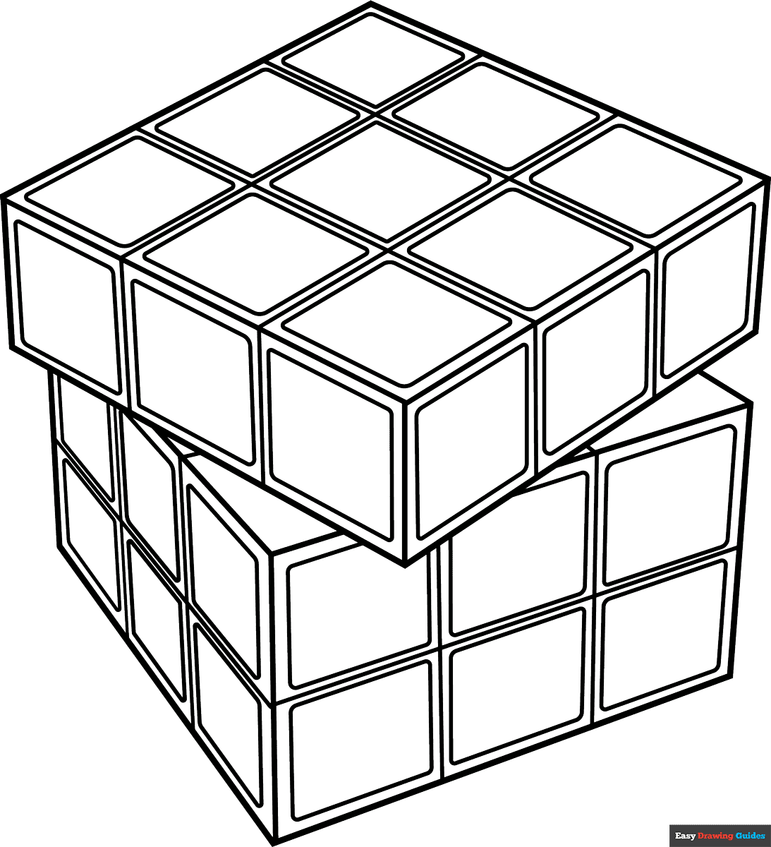 Free printable rubik's cube coloring page