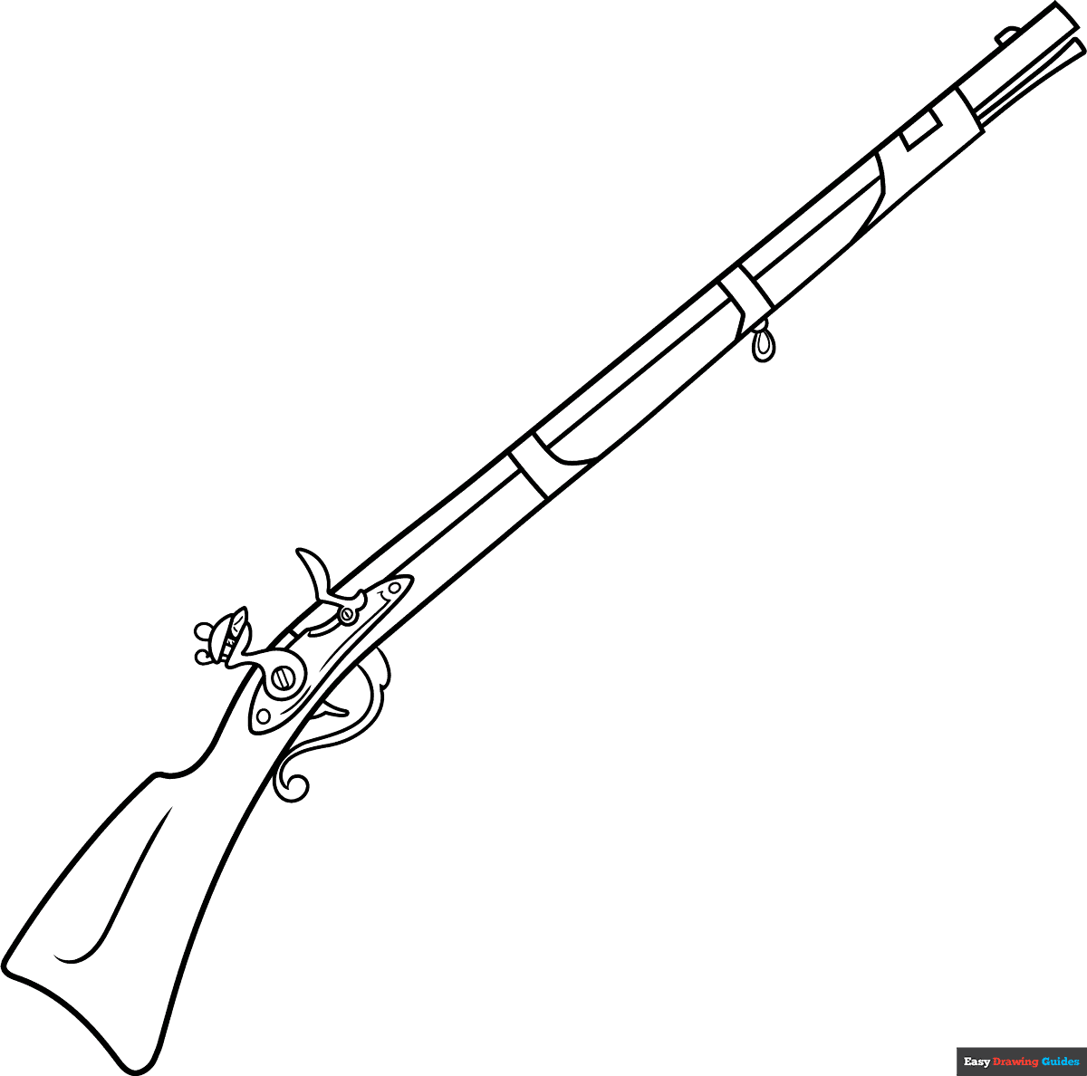 Free printable musket coloring page